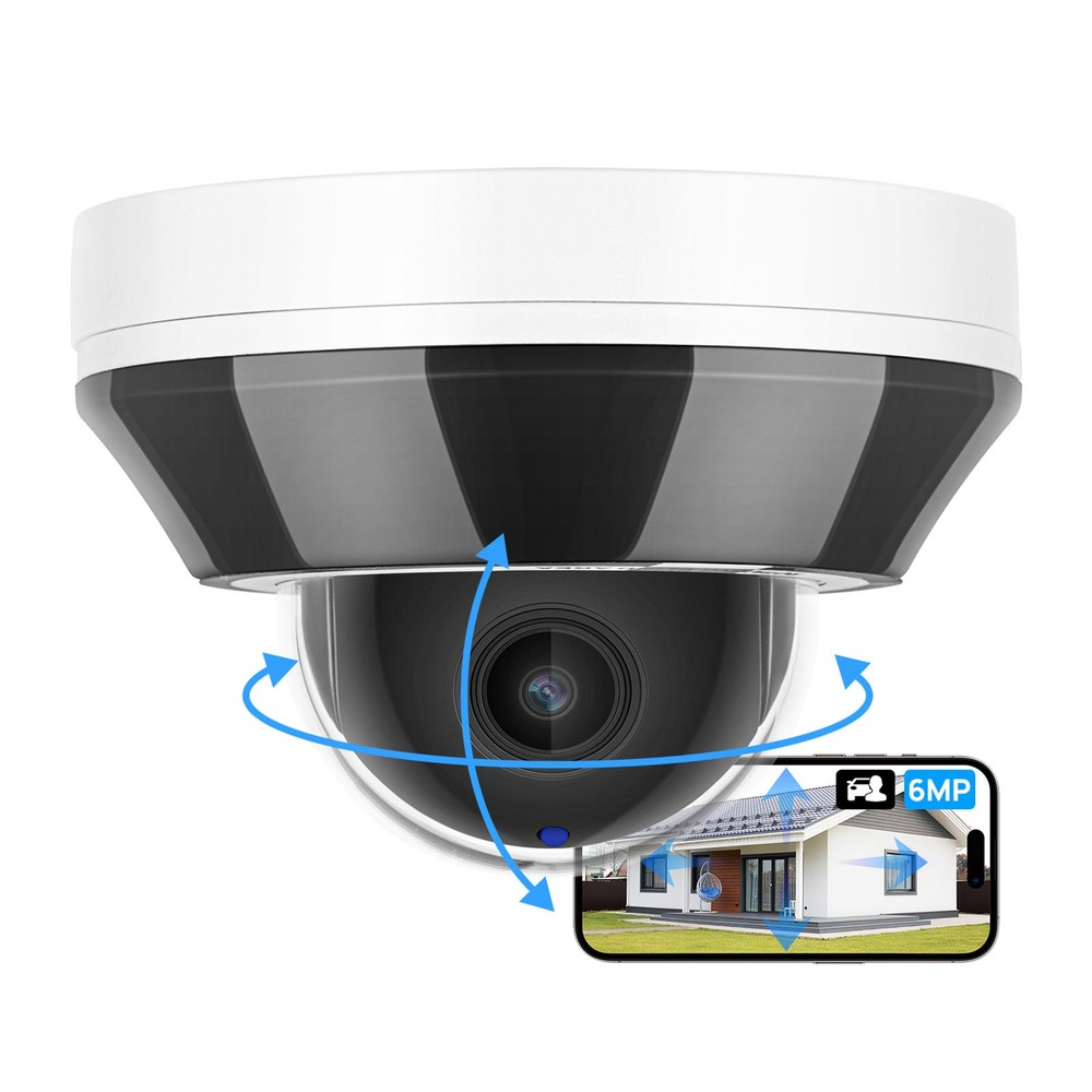 VIKYLIN 3×Optical Zoom IR30M Mini Dome 6MP PTZ IP CAMERA POE MIC Outdoor CCTV US