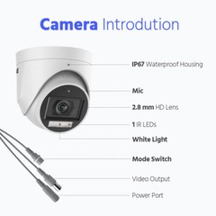 ANNKE 8CH DVR 5MP Audio Security Camera System Human Detection Color Night Vison