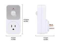 2pk Motion Detection Sensor Power Socket Switch 110V 1800W Security Garage Light