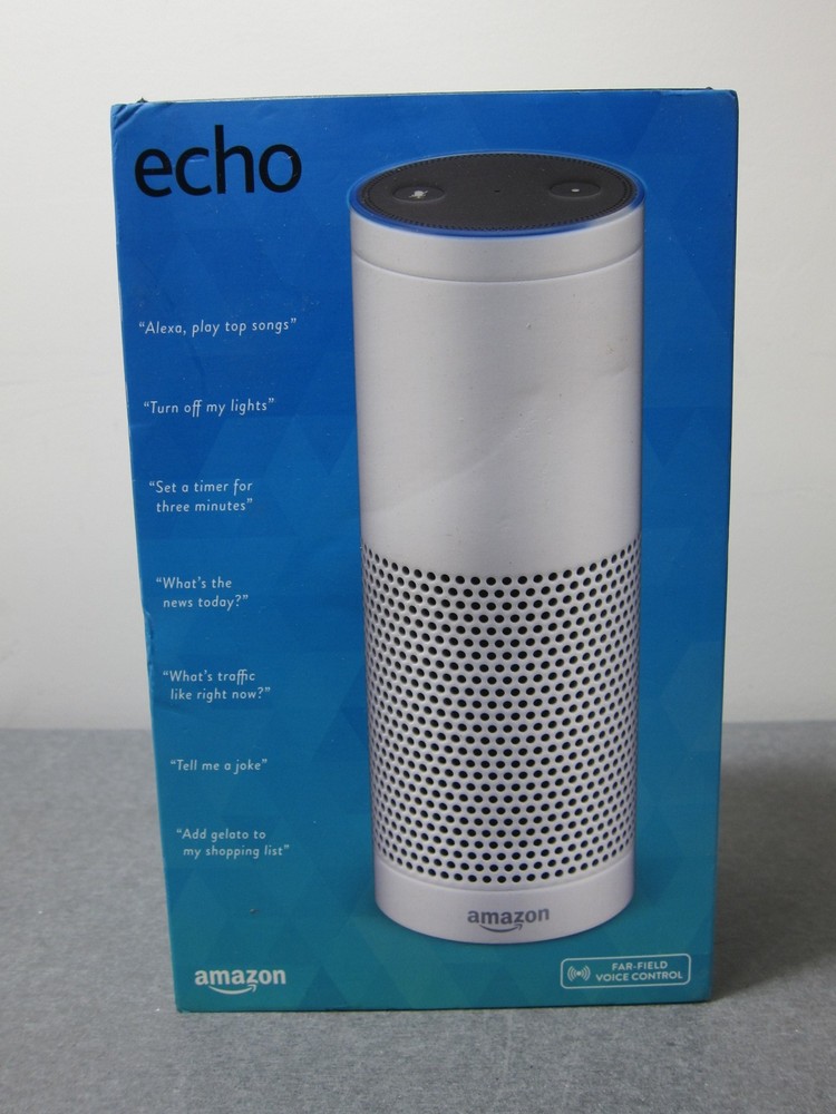 Amazon Echo Bluetooth Wi-Fi Smart Speaker Alexa 1st Gen White – NEW