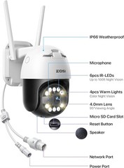 ZOSI 4K C296 PTZ Wireless WIFI Security IP Camera Outdoor Home System Zoom