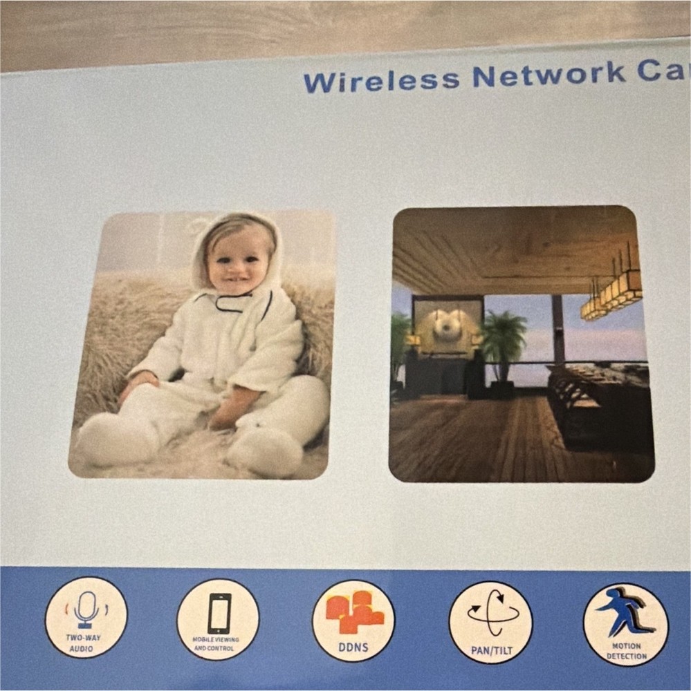 Wireless Network Camera Wi-Fi Pan/Tilt Two-Way Audio Motion Detection B&W Night
