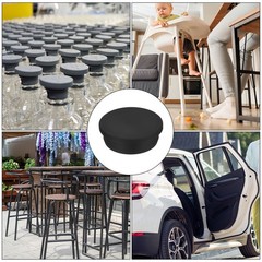 High Temp Silicone Plug t Shaped Solid Stopper Black 49x4x16x34mm 2Pcs