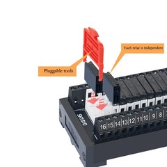 SK Series Relay Module PLC Amplifier DIN Rail Pluggable 4/6/8/10/12/16 Channel
