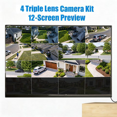 Wireless Security Camera System Rechargeable 7″ Touchscreen Monitor No WiFi Need