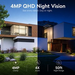 ARCCTV Q01 4MP Wireless WiFi Pan/Tilt Security Camera,Solar Panel,Outdoor CCTV