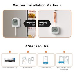 SONOFF SNZB-02LD Zigbee Waterproof Temperature Sensor LCD Display APP Monitoring