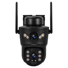 6MP Solar Camera WIFI Solar Panel Dual Lens Camera Home Security Cam + 128G Card