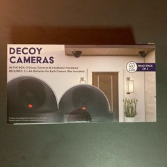Wireless Decoy Security Dummy Surveillance Camera with Flashing LED- 2 Pack NIB