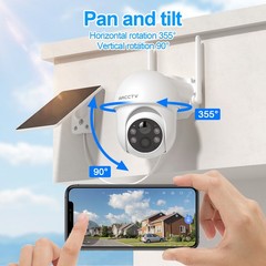 ARCCTV WIFI Solar Battery 4MP Wireless PTZ Security Camera Outdoor PIR Detection