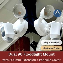 90-deg Dual Floodlight Mount for Ring Pro/Plus, Blink & Wyze Floodlight Camera