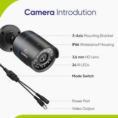 SANNCE 1x 1080P Outdoor Bullet Home CCTV Security Camera 100ft IR Night Vision