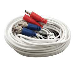 4x 50feet BNC video power cable security camera CCTV DVR surveillance wire white