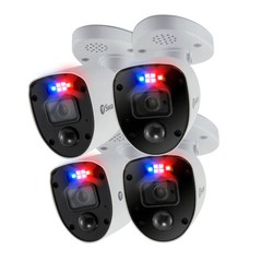 4pack Swann 4K Add-On DVR Bullet Security Camera System with Sensor Spotlight