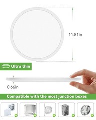 zemty 6-Pack 12-Inch LED Flush Mount Ceiling Lights, 24W 12in-6Pack, White