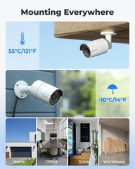 8CH 5MP Security Camera System, 4Pcs Wired Poe Cameras for Home Security Outdoor