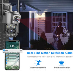 Outdoor Wireless WiFi IP Camera V380 Pro APP Control Dual Lens PTZ Security USA