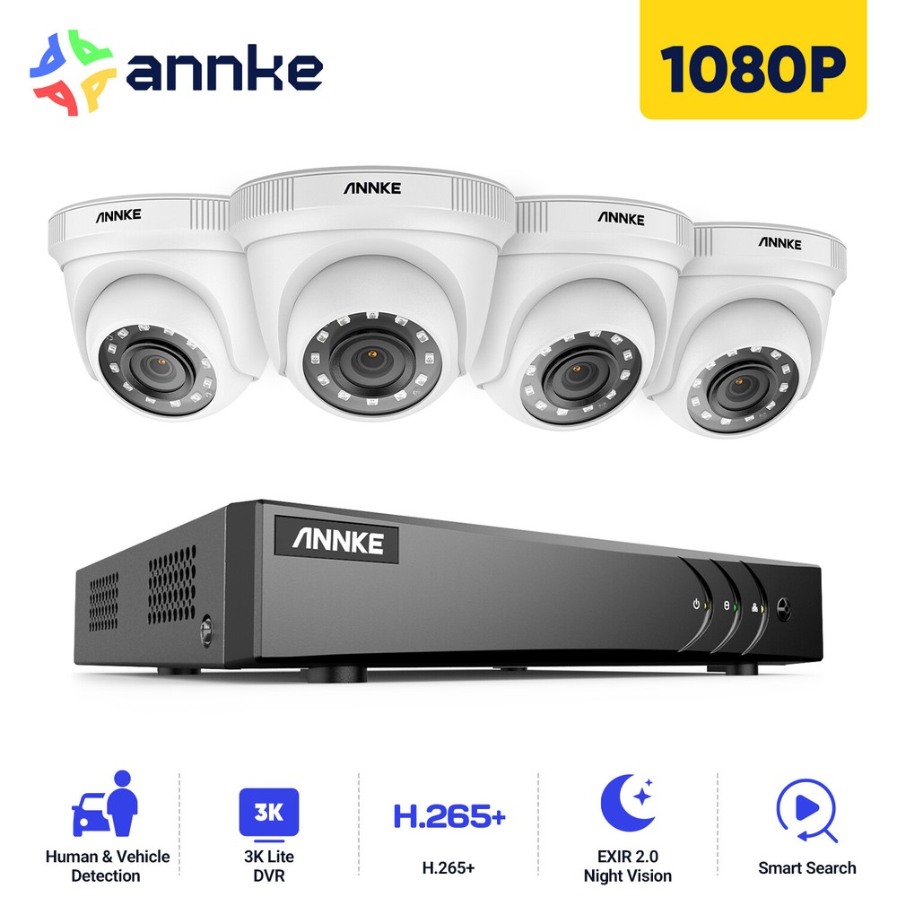 ANNKE 8CH 5MP Lite DVR 1080P Video CCTV Security Camera System Outdoor AI Motion