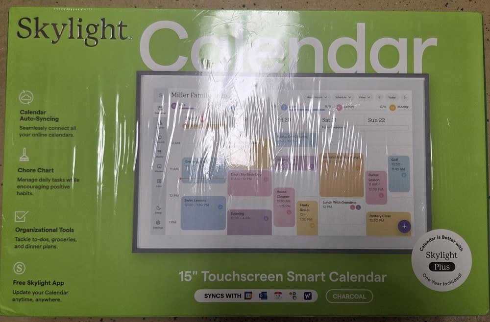 Skylight – Calendar: 15 Inch Touchscreen Smart Calendar and Chore Chart – White