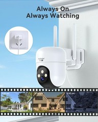 360° Security Cameras Wireless Outdoor,24/7 Wired Outdoor Camera for Home Sec…
