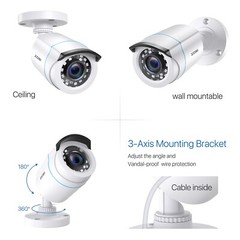 ZOSI H.265+8CH 5MP Lite DVR Security Camera System 1080P Home IR Night CCTV IP66