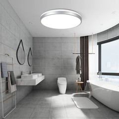HOREVO LED Ceiling Light with Remote Control Large, Silver-24W Lamp