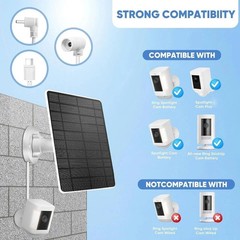 Solar Panel Compatible with SimpliSafe Outdoor Security Camera, Waterproof 4W 5V