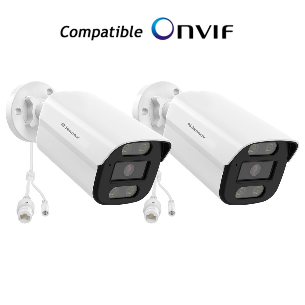 JENNOV 4K 8MP PoE Outdoor Wired Security IP Camera Audio Recording for ONVIF NVR