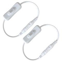 TronicsPros 2pcs LED Strip Light Inline On/Off Switch Cable DC White (2pcs)