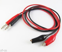 1pair 0.8M/2.6ft High Quality Test Cable 4mm Banana plug to Alligator Clip Leads
