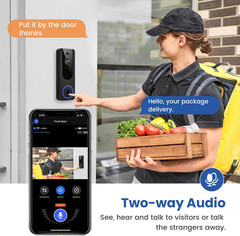 1080P Wireless WiFi Video Doorbell with AI Detection and Night Vision