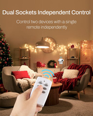 Wireless Remote Control Outlet with 2 Individual Switch Control, Compact Design