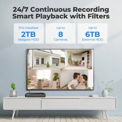 Reolink RLN8-410 8CH NVR PoE Network Video Recorder 2TB HDD Security Camera