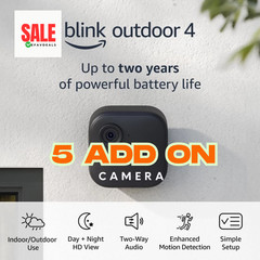 5 PACK BLINK OUTDOOR 4th Gen WiFi SECURITY Add-on Camera – SYNC MODULE REQUIRED