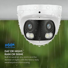 4K 8MP Dual Lens POE IP Camera 180° Panoramic Color Night Vision Metal Housing