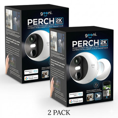 Geeni Perch 3MP Magnetic Battery Camera 2-Pack – 2K HD Outdoor, IP66