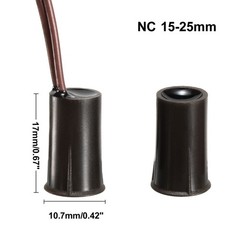 2PCS NC Recessed Wired Security Sensor Alarm RC-33 Magnetic Reed Switch Brown