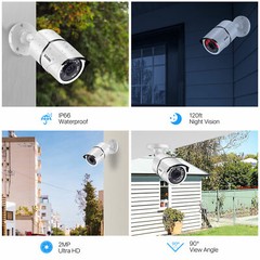 ZOSI H.265 1080p Home Security Camera System with Hard Drive 2T Outdoor 8 CH Kit