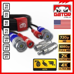 CCTV Cable Camera Security Surveillance BNC Extension Wire Power Video DVR 200FT