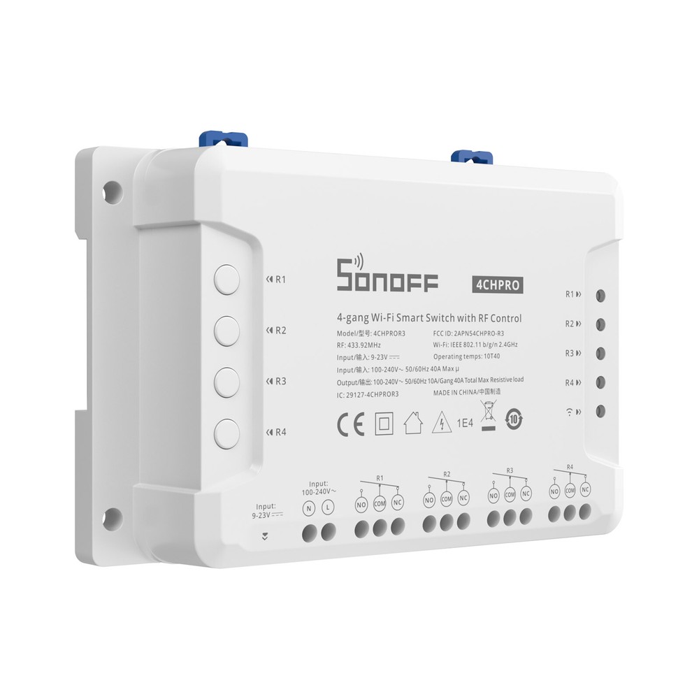 Sonoff 4CHPROR3 4 Gang Smart WiFi Switch Wireless 433MHZ RF APP Remote Control