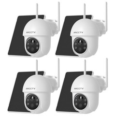 ARCCTV Wireless 3MP Outdoor Security Camera 5G Wifi 360° PTZ Solar Panel 4PACK
