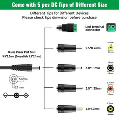 Gonine 24V Power Supply, 24Volt 1A 0.5A Adapter, 100-240V AC to DC Converter …
