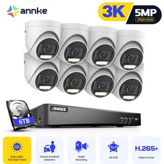 ANNKE 8CH DVR 5MP 4K Video CCTV Security Camera System AI Detection Color Night