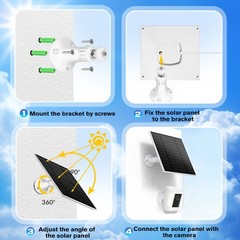 Solar Battery Charger USB+Type-C Charging Solar Panel for Security Camera +Stand