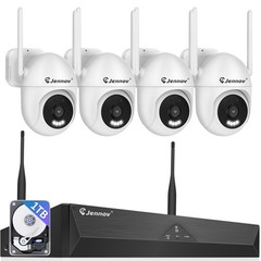 JENNOV 5MP Wireless WiFi Camera Security System Audio PTZ Outdoor 10CH 1TB NVR