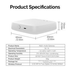 MOES Tuya ZigBee Bluetooth BLE Mesh Hub Multi-Mode Wireless Smart Home Gateway