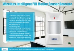 KERUI 433MHz Wireless PIR Detector Motion Sensor For Home Intruder Alarm System