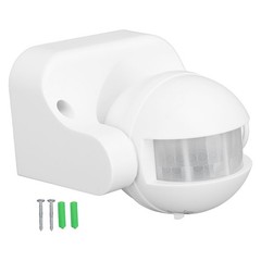 Wall Mounted PIR Motion Sensor Dusk To Dawn For LED Light (White)
