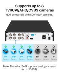 ZOSI H.265+ 8CH 5MP Lite 4-in-1 Surveillance DVR Recorders with Hard Drive 2TB f