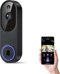 Wireless Wi-Fi Video Doorbell Camera with Two-Way Audio, AI Motion Detection, Ni